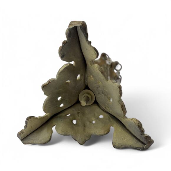 Antique French Gilt Brass & Crystal Prism Candle Holder – Rococo Style - Picture 6 of 16